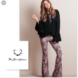 COPY - Love and Lemons Ojai Floral bell bottoms
